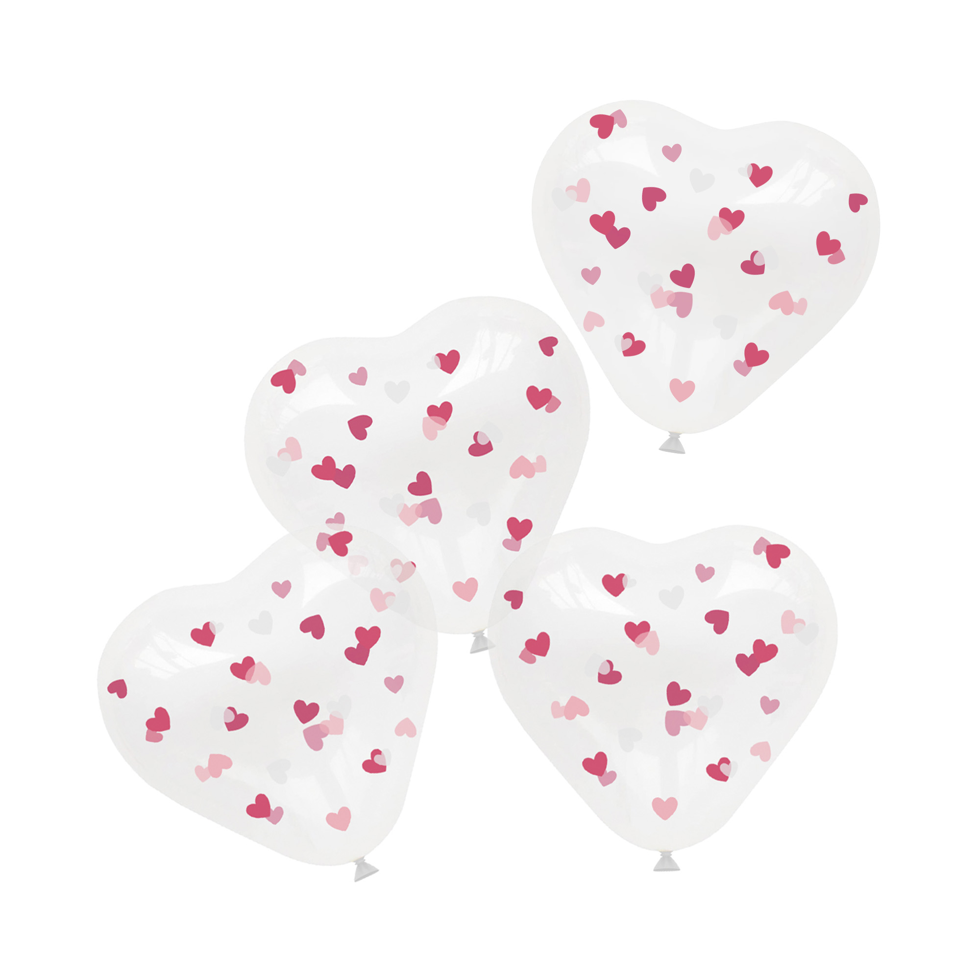 Balónky latexové Srdce s růžovými konfetami 4 ks Albi