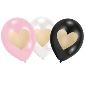 Balónky latexové Srdce zlaté 6 ks Albi