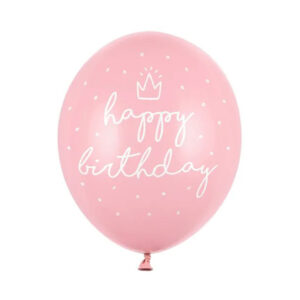 Balónky latexové růžové s korunkou 6 ks Albi