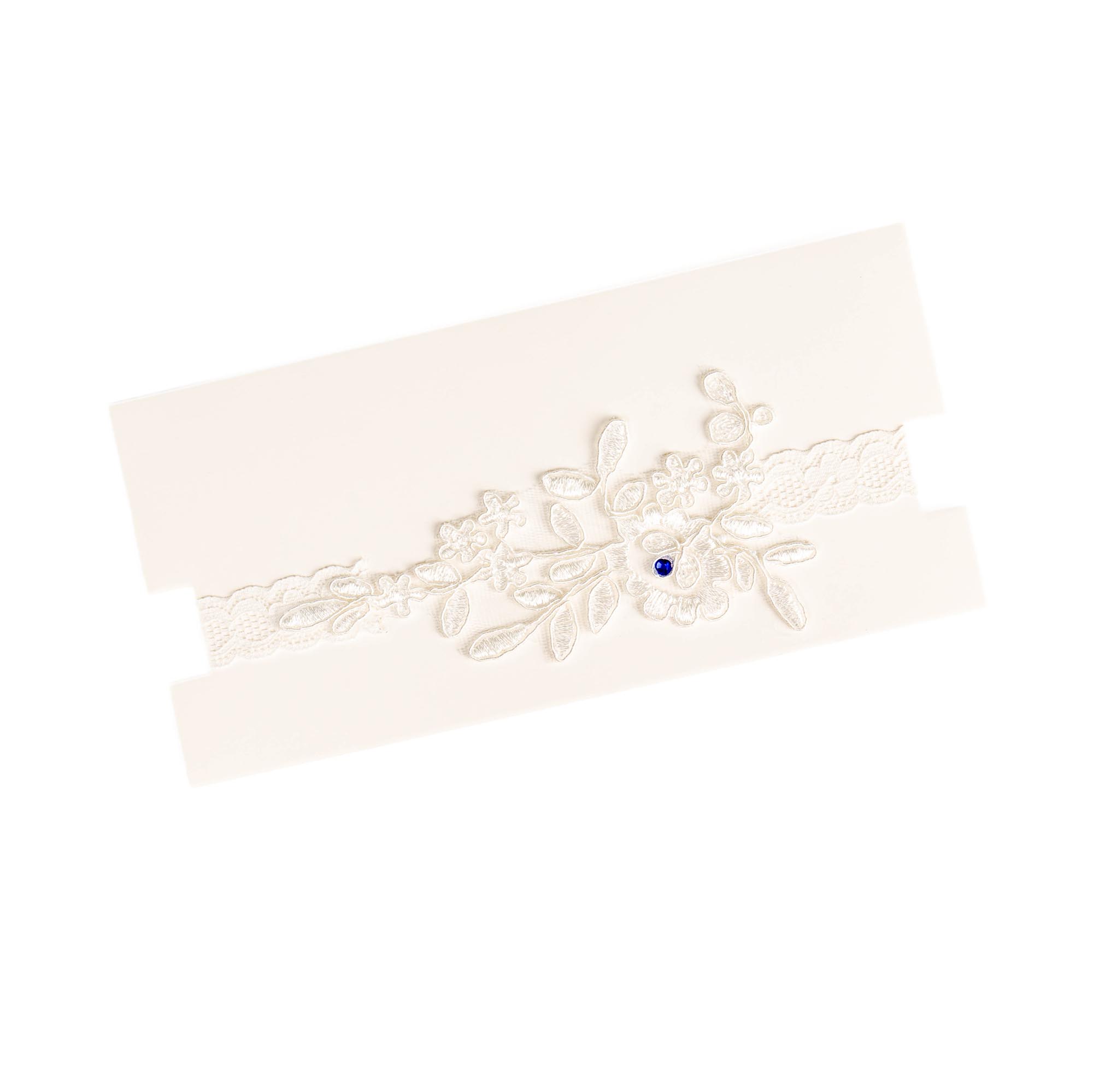 Bílý podvazek pro nevěstu - vel. L Albi - Obrázek 2