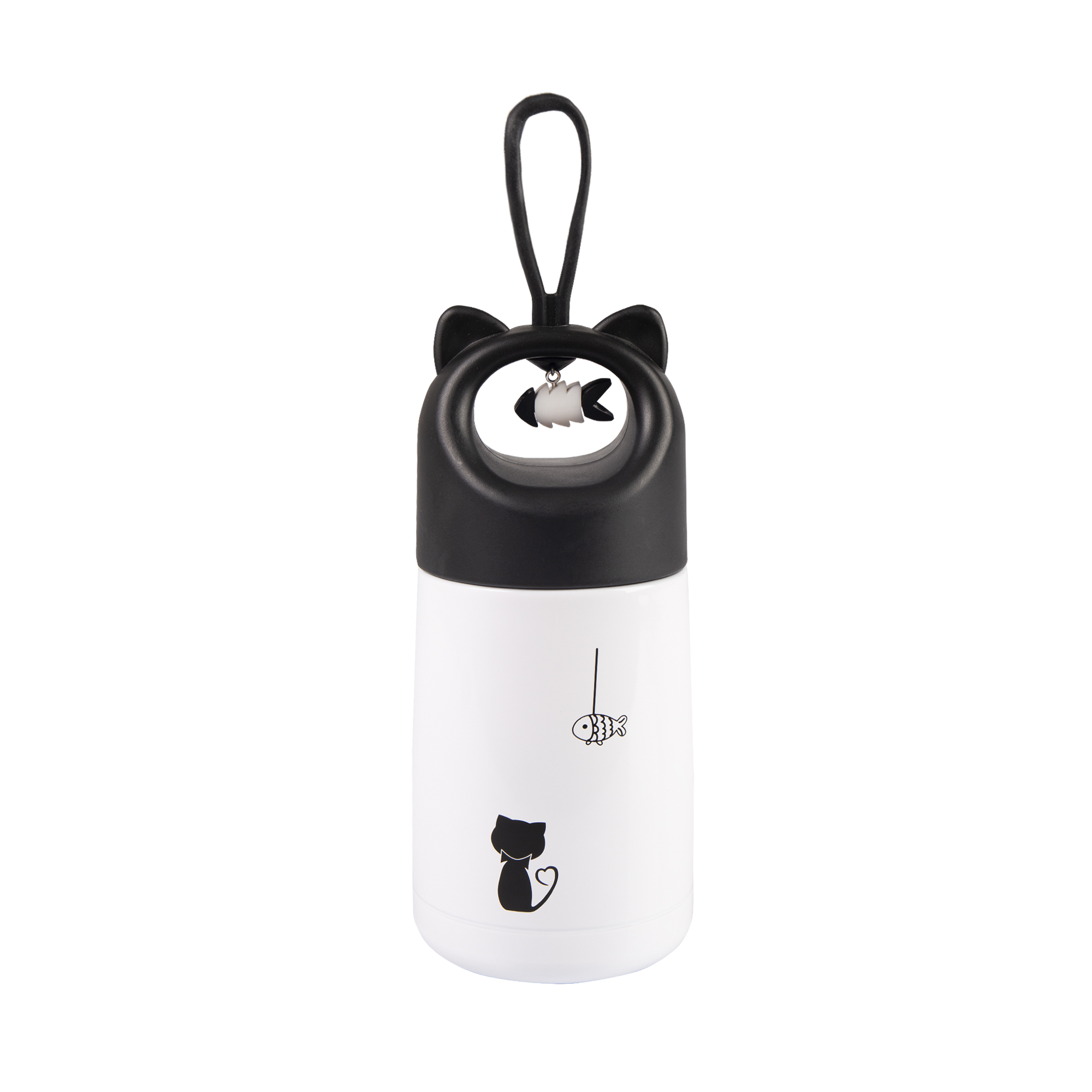 Černobílá termoláhev - Kočička Albi