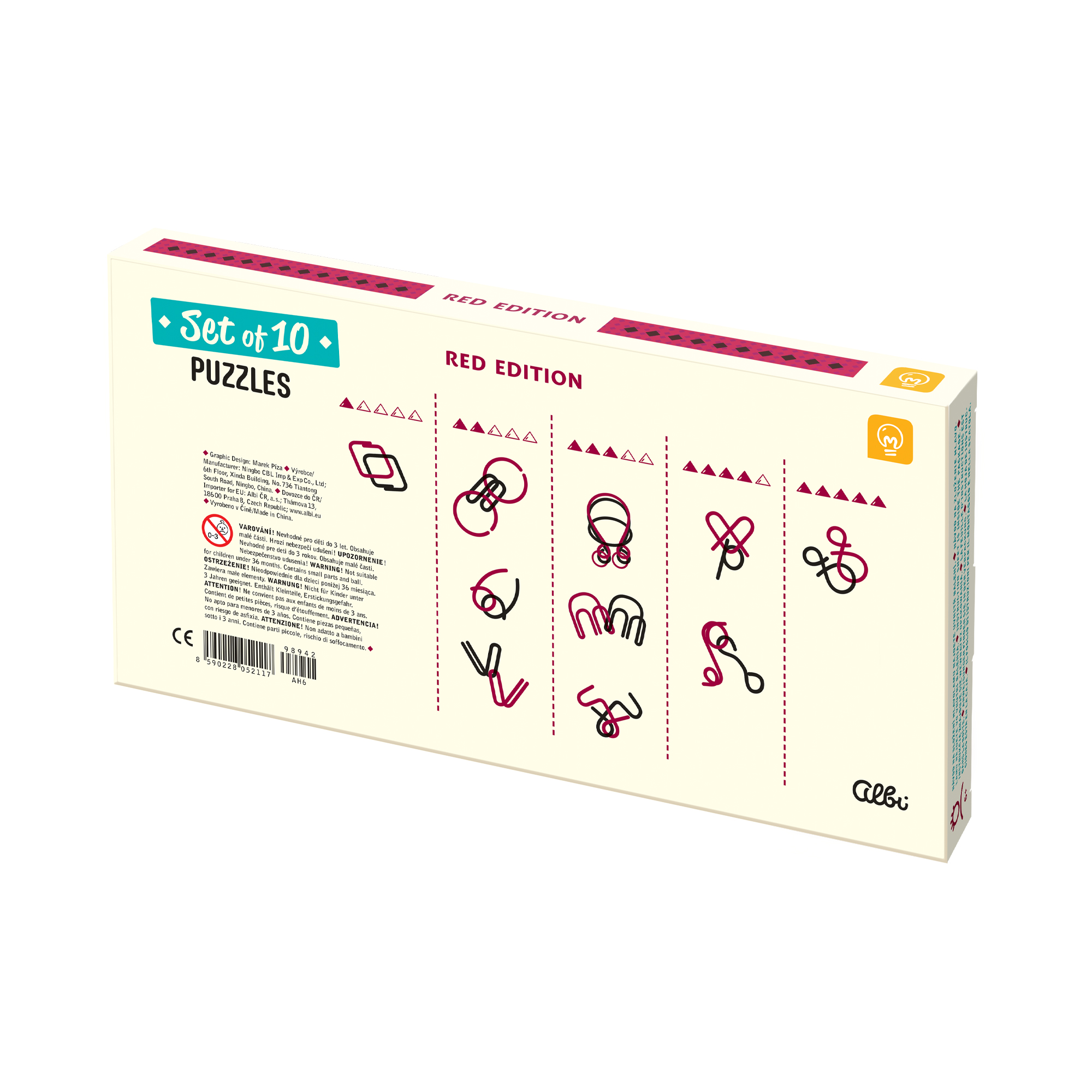 Červená sada 10 hlavolamů - Mozkovna - Obrázek 2