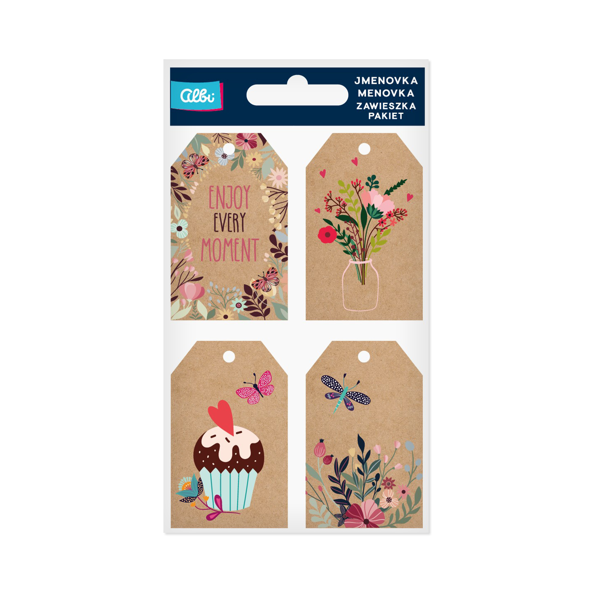 Dárková visačka 12 ks - Květiny Albi