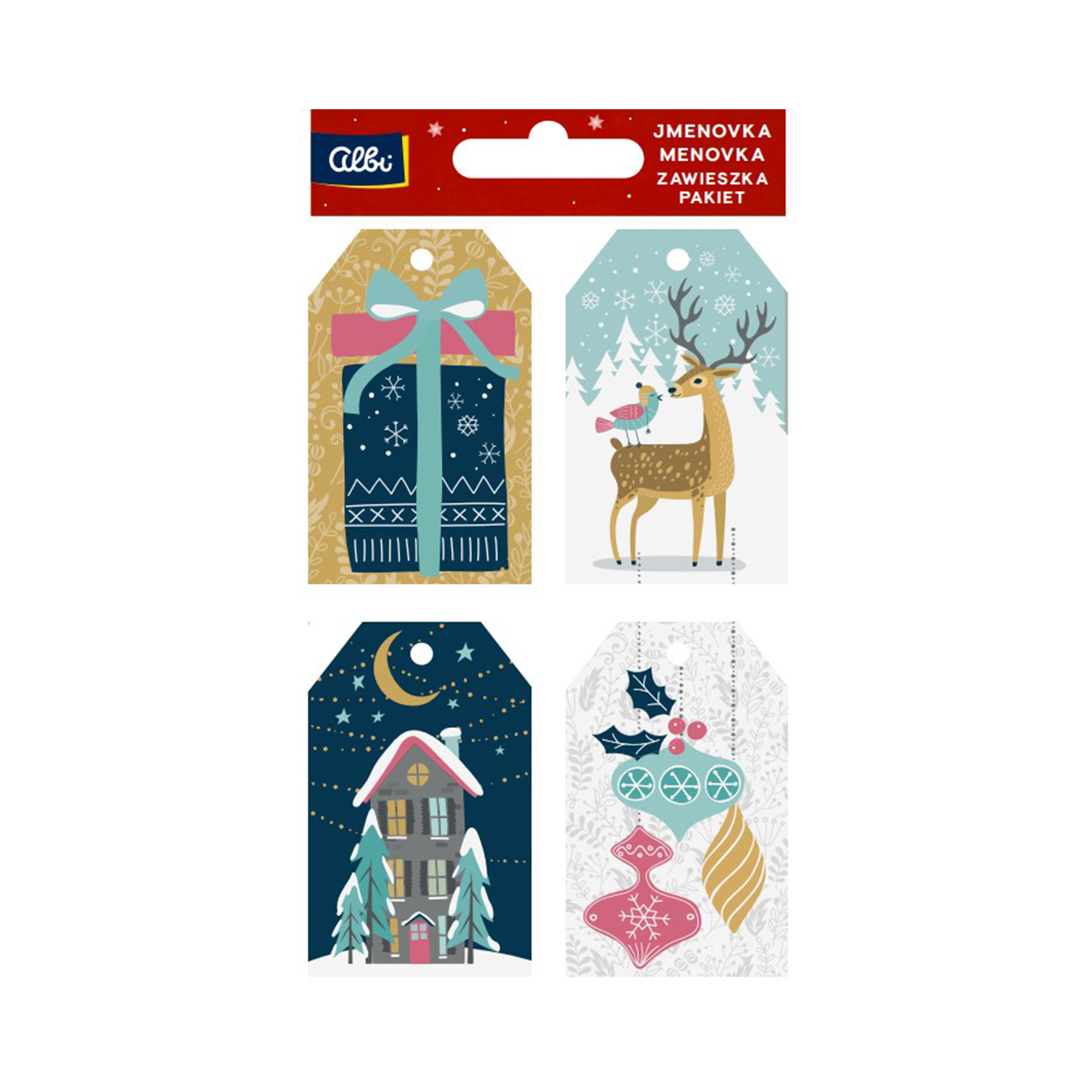 Dárková visačka 12 ks - Zasněžené Vánoce Albi