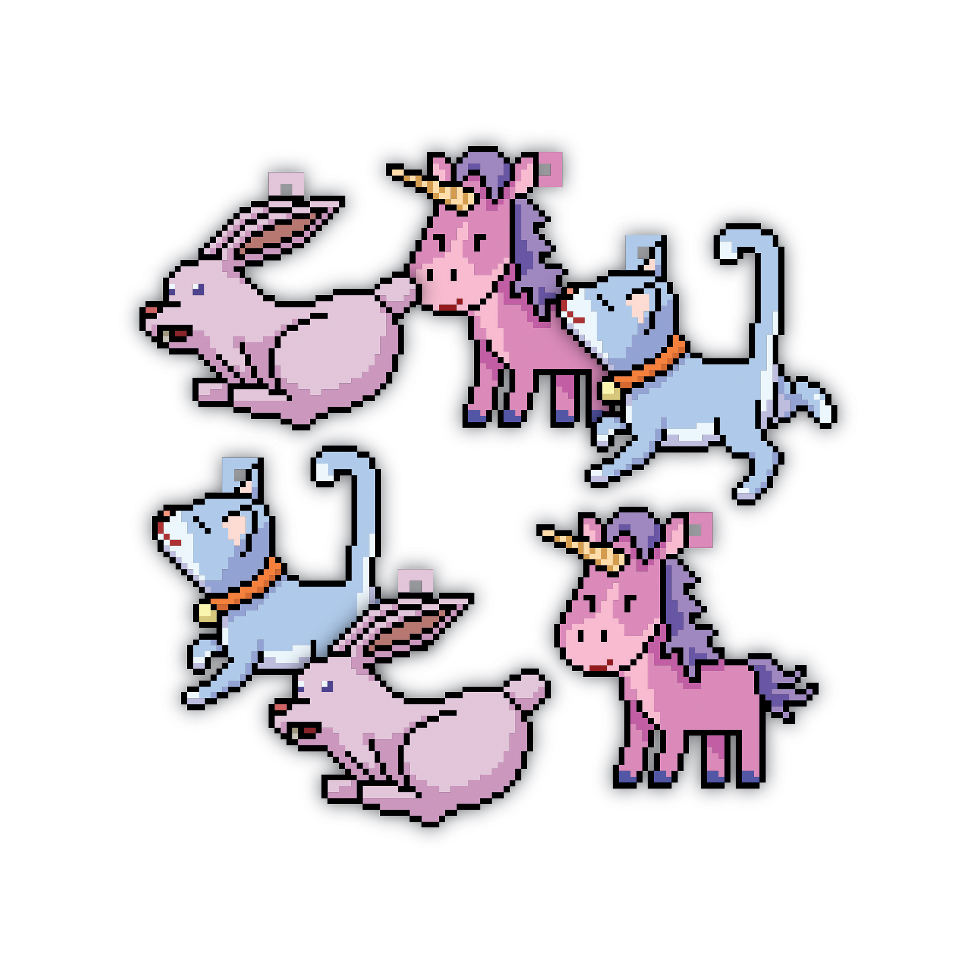 Dárková visačka 6 ks - Pixel zvířátka pro holky Albi