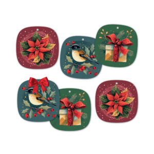 Dárková visačka 6 ks - Vánoční hvězda Albi