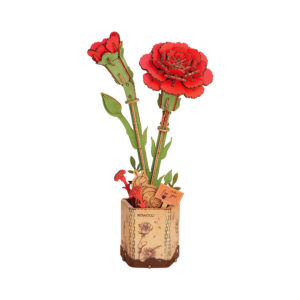 Dřevěná květina - Červený karafiát Robotime