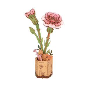 Dřevěná květina - Růžový karafiát Robotime