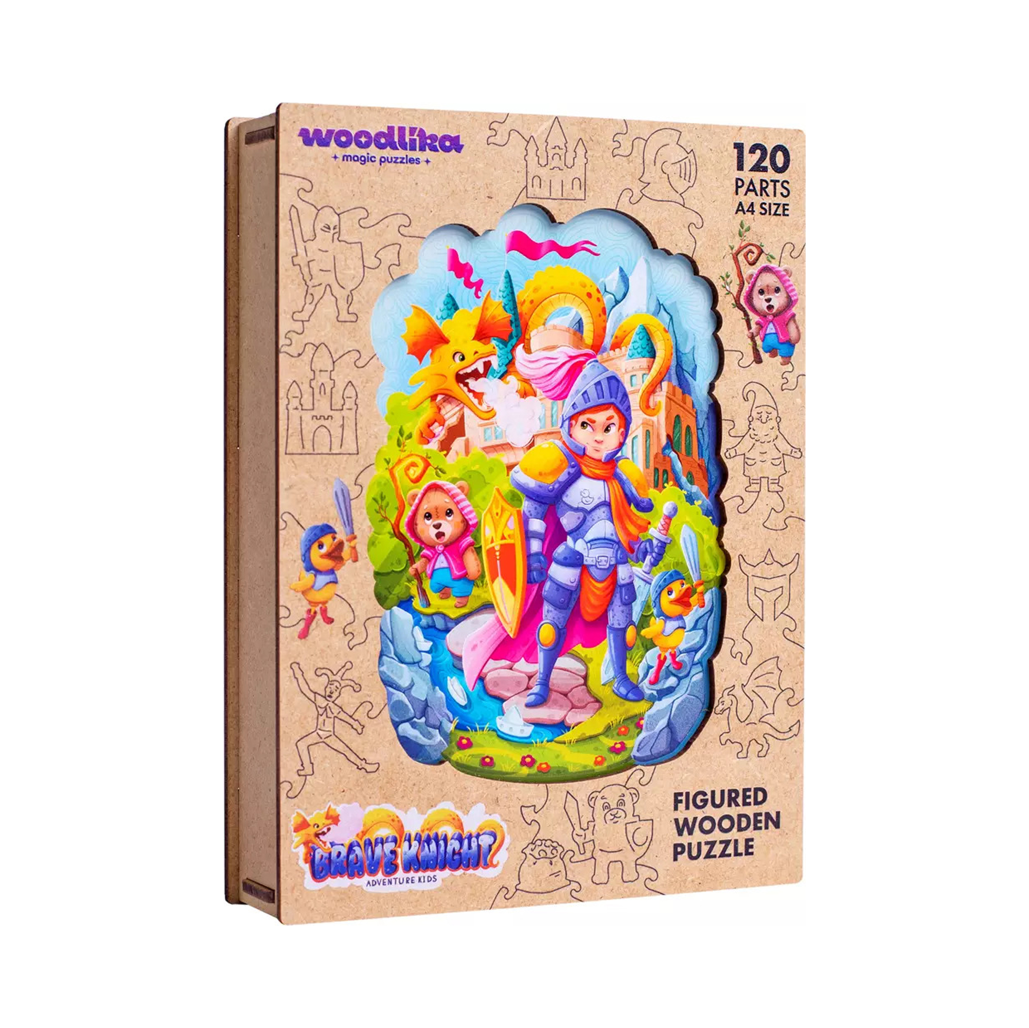 Dřevěné barevné puzzle - Statečný rytíř Puzzler