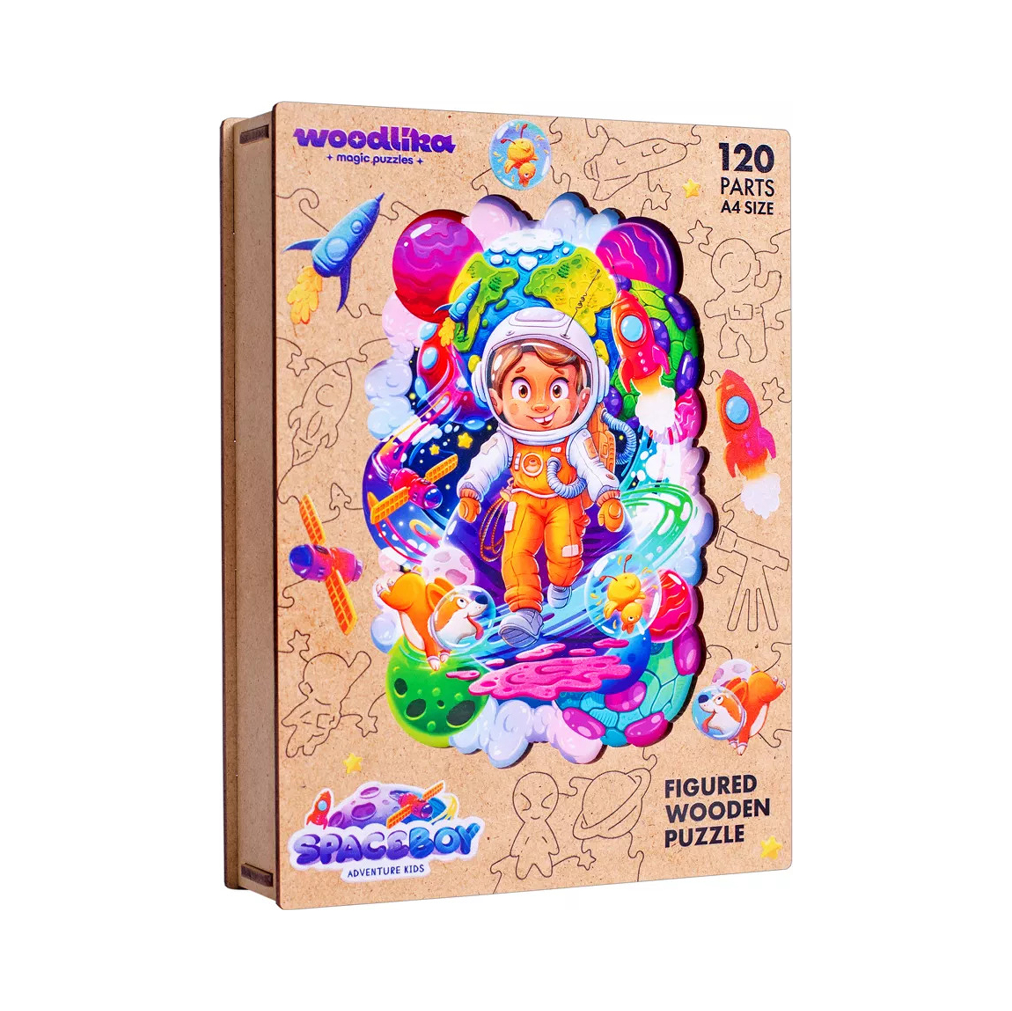 Dřevěné barevné puzzle - Vesmírný dobrodruh Puzzler