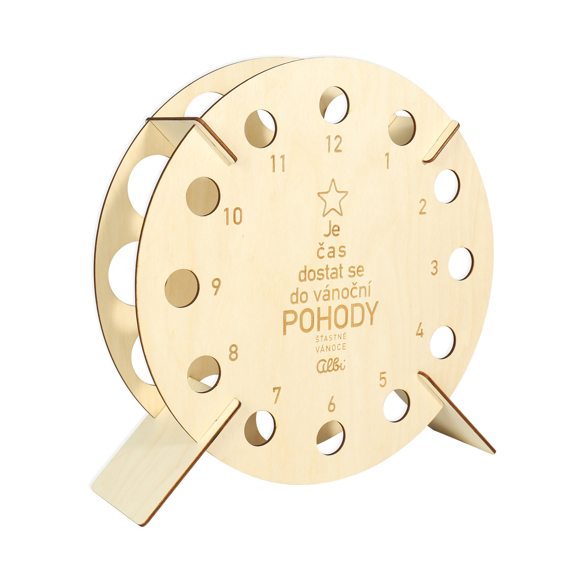 Dřevěný adventní kalendář na alkohol Albi