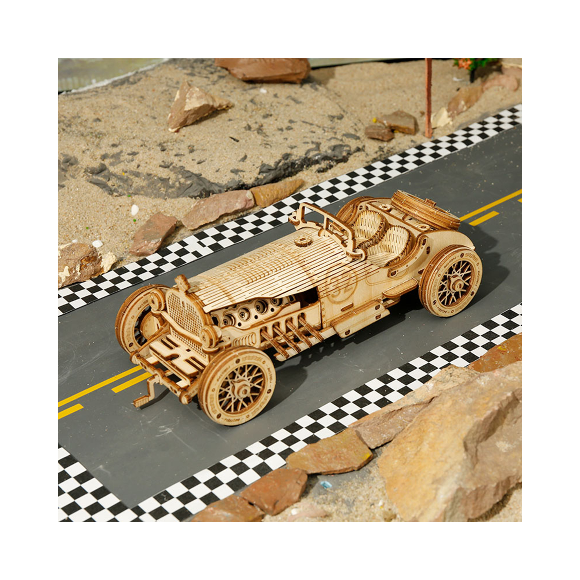 Dřevěný model - Závodní automobil Robotime - Obrázek 3