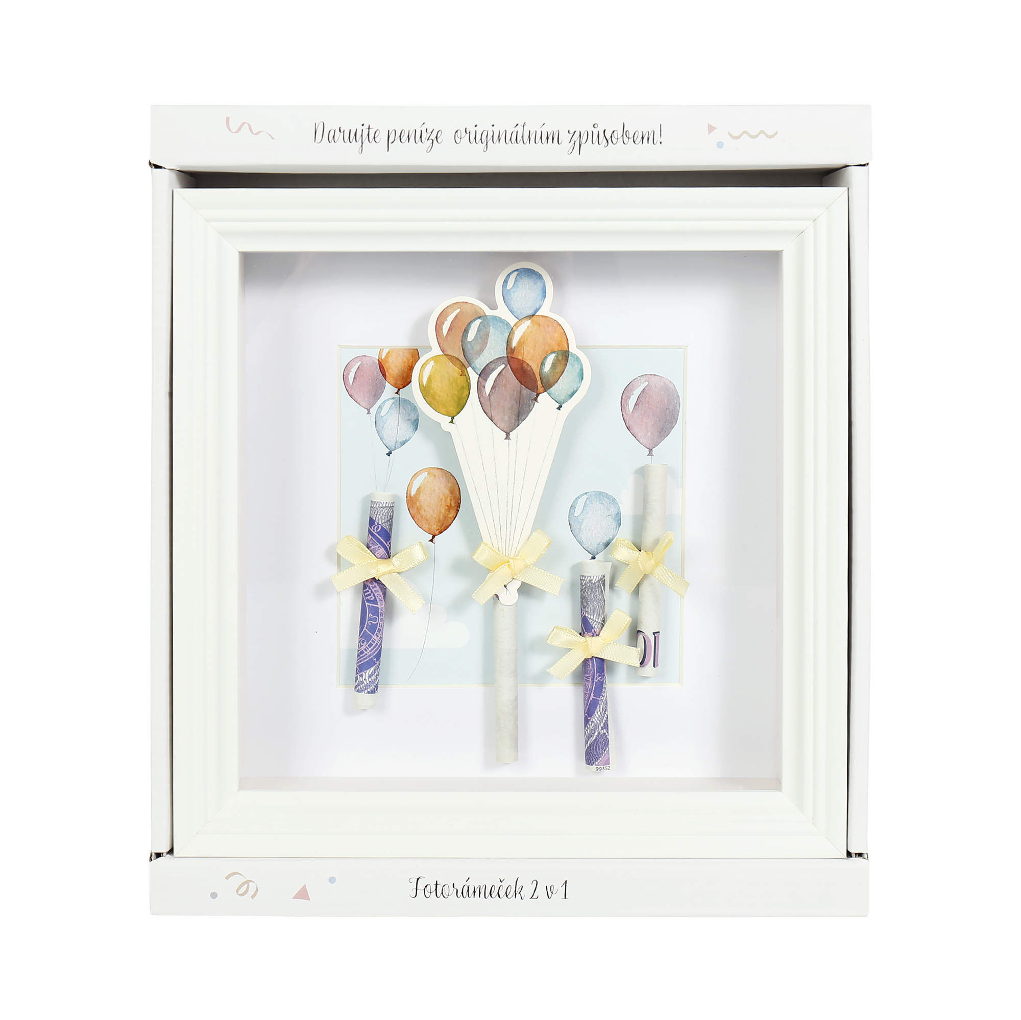 Fotorámeček na peníze - Balónky Albi