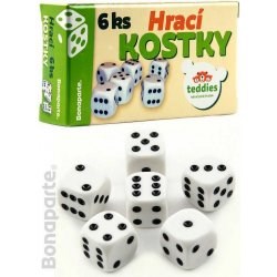 Hrací kostky - 6 ks v krabičce Teddies