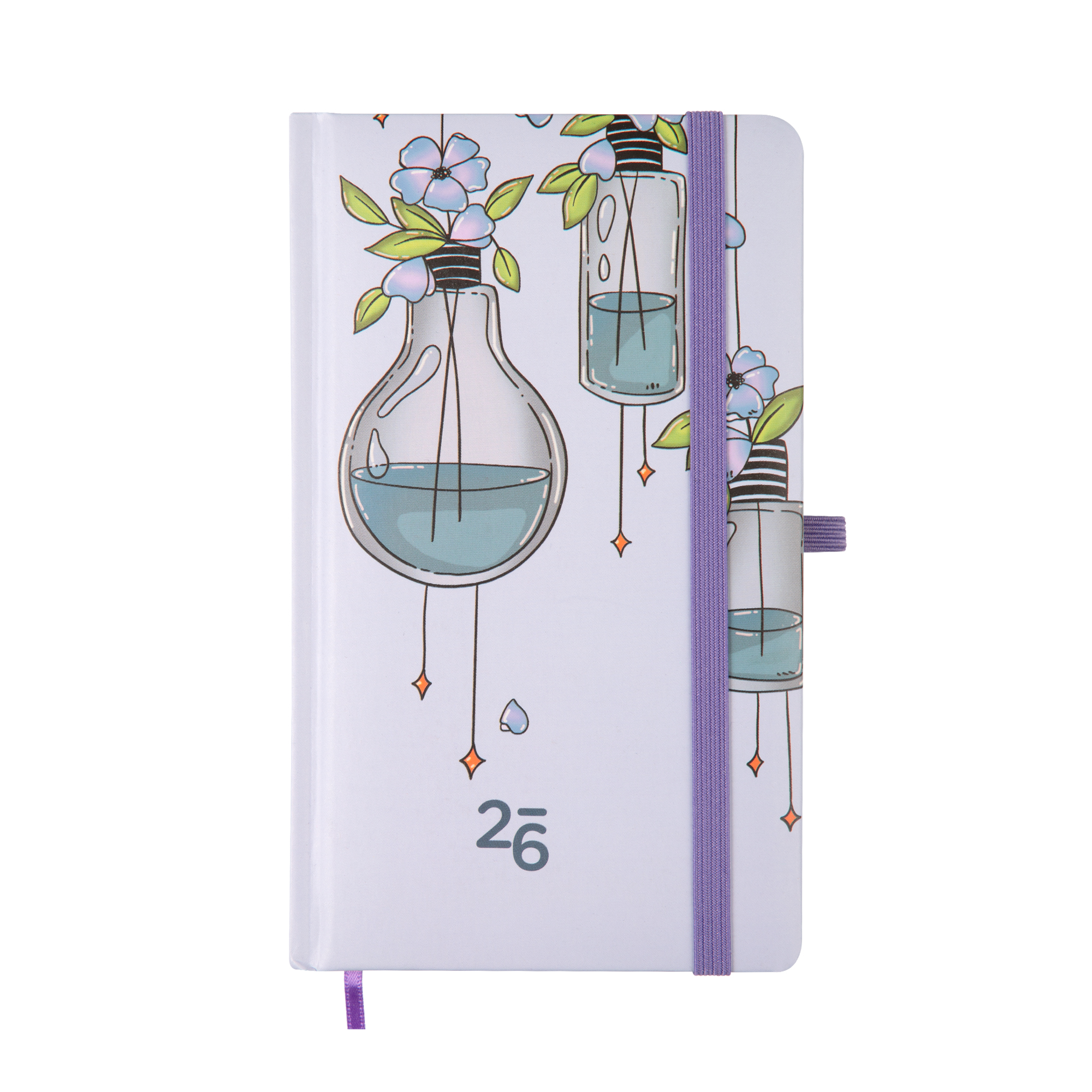Kapesní diář - Lahvičky s kytkou Albi