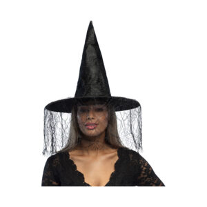 Klobouk černý se závojem Albi