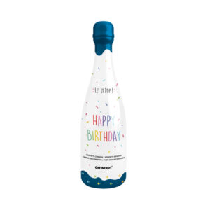 Konfety vystřelovací Láhev modrá 32 cm - barevná kolečka Albi