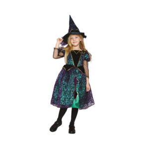 Kostým dětský Čarodějka zeleno-černá vel. 4-6 let Albi