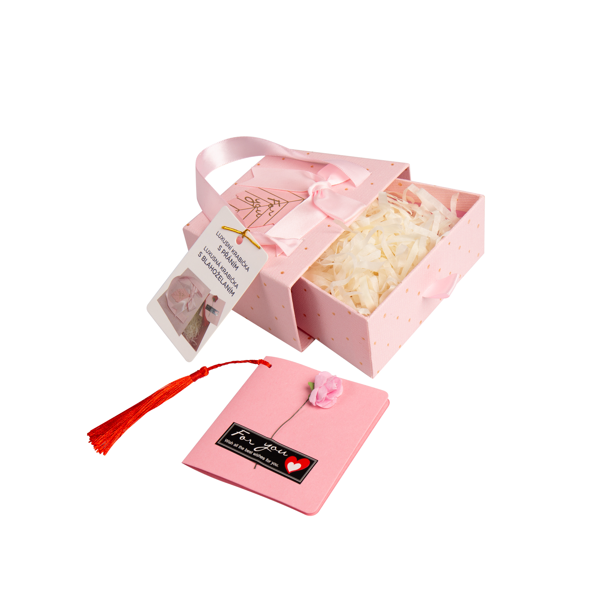 Luxusní dárková krabička malá - Růžová s puntíky (13 × 9 × 5 cm) Albi - Obrázek 2