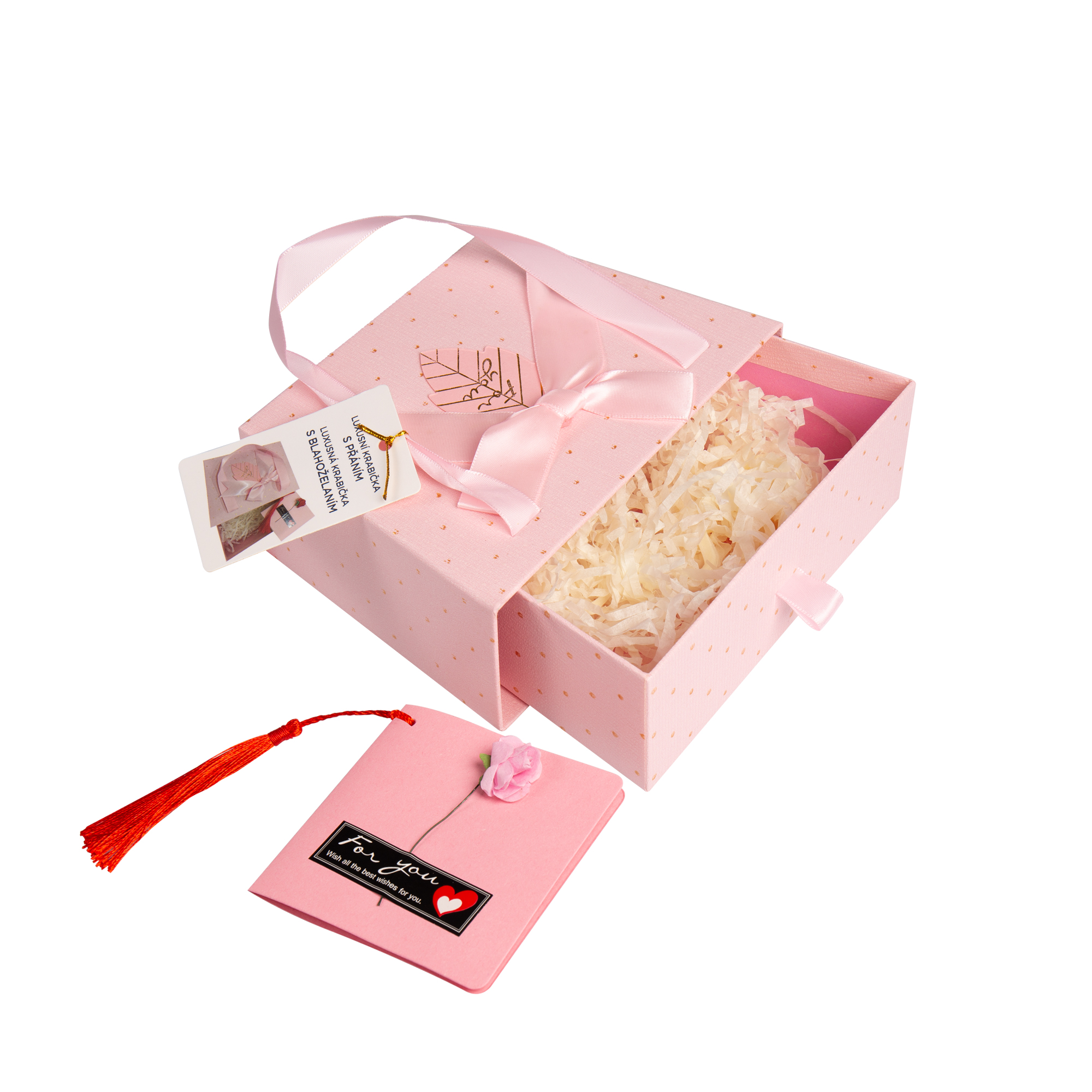 Luxusní dárková krabička střední - Růžová s puntíky (18 × 13 × 6,5 cm) Albi - Obrázek 2