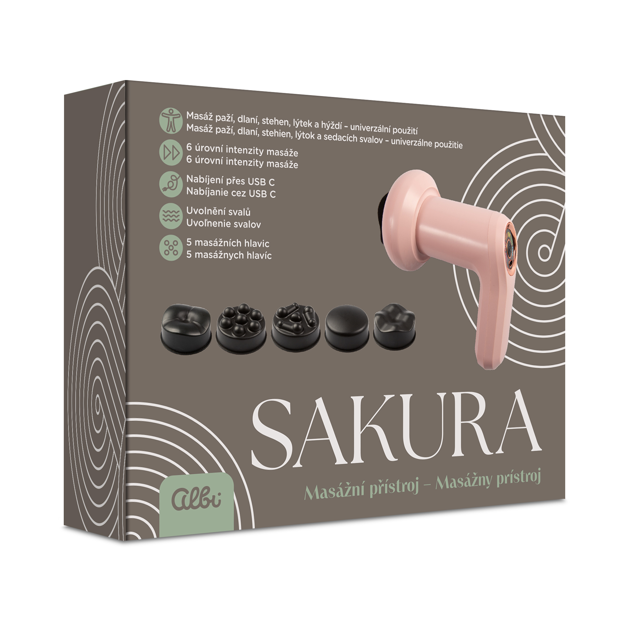 Luxusní masážní pistole Sakura Albi