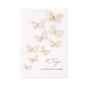 Luxusní narozeninové přání - Bílí motýlci Albi