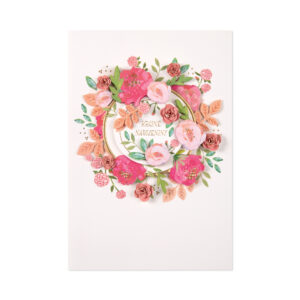 Luxusní narozeninové přání - Květinová rozeta Albi