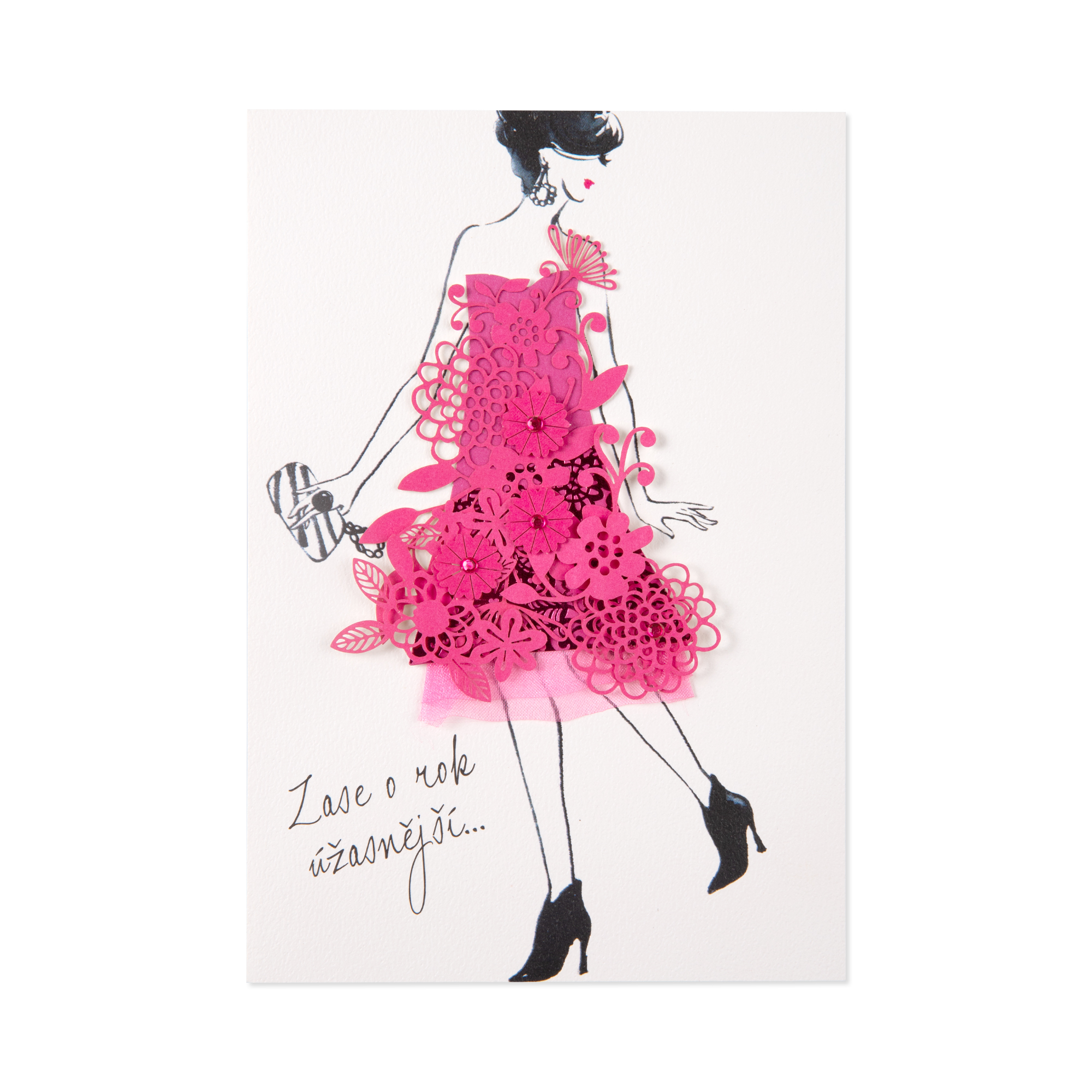 Luxusní narozeninové přání - Květinové šaty Albi