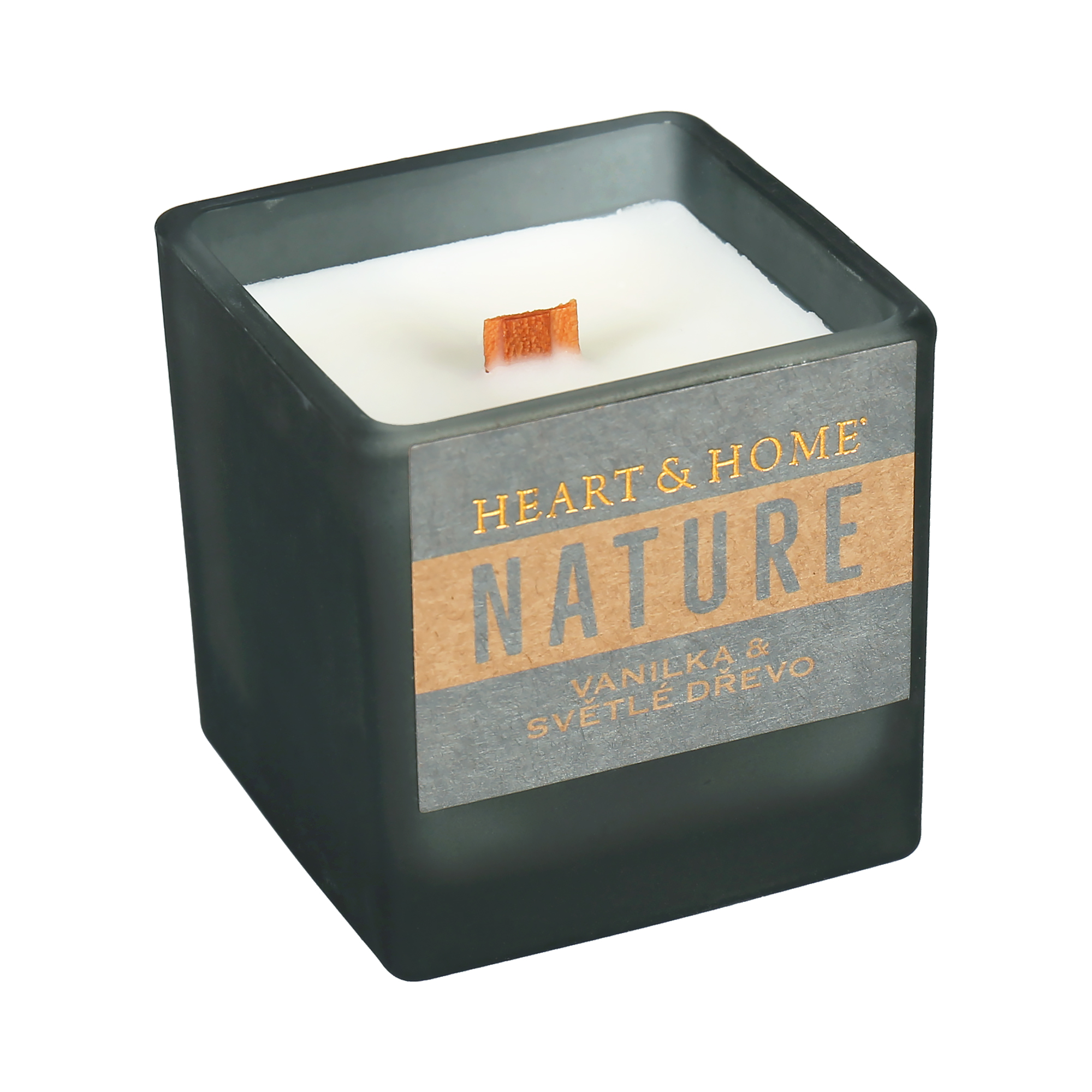 Malá svíčka - Vanilka a světlé dřevo Albi - Obrázek 2