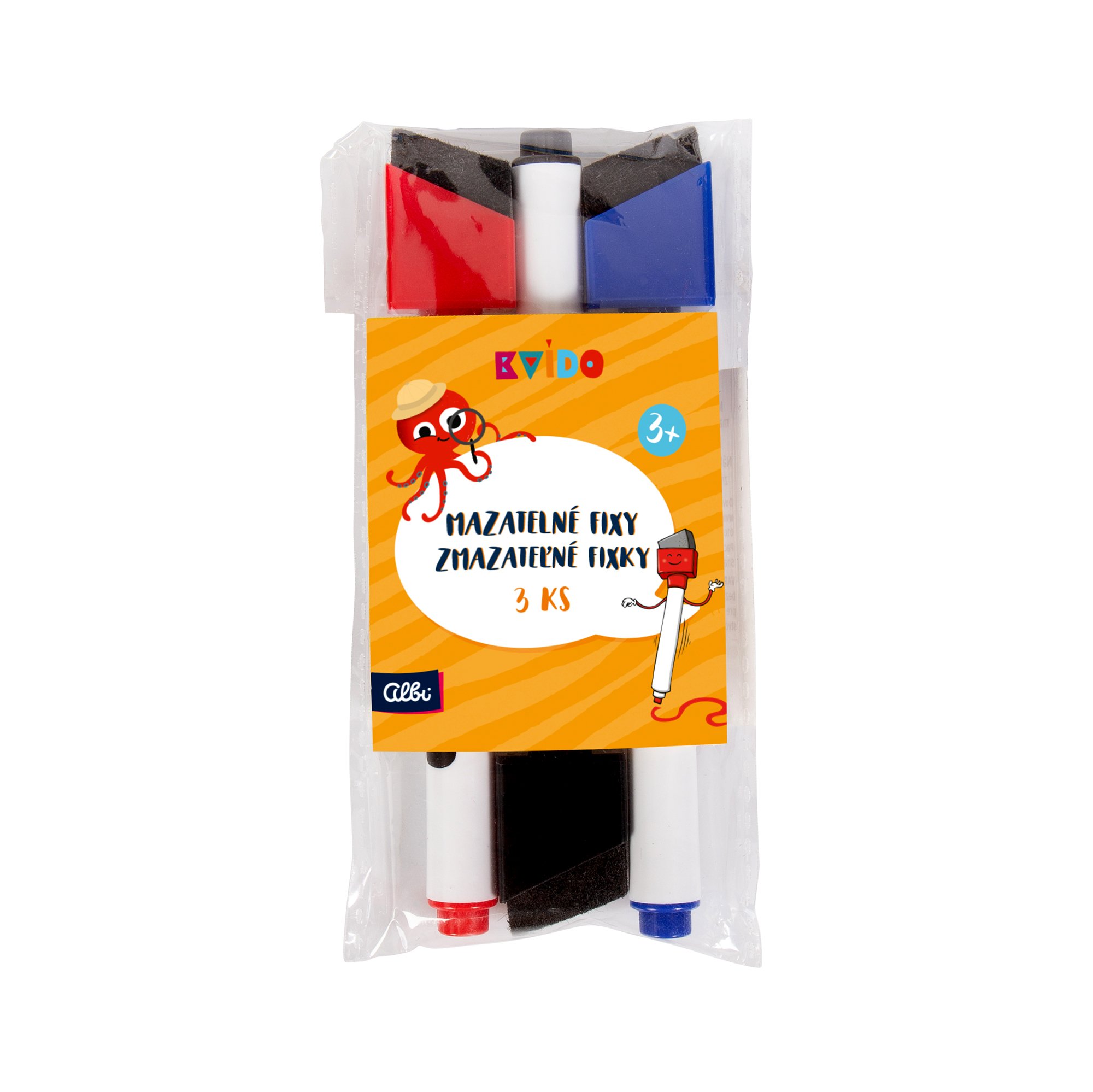 Náhradní mazatelné fixy 3 ks - Kvído Albi