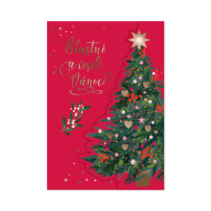 Odklápěcí vánoční přání - Ozdobený stromeček Albi