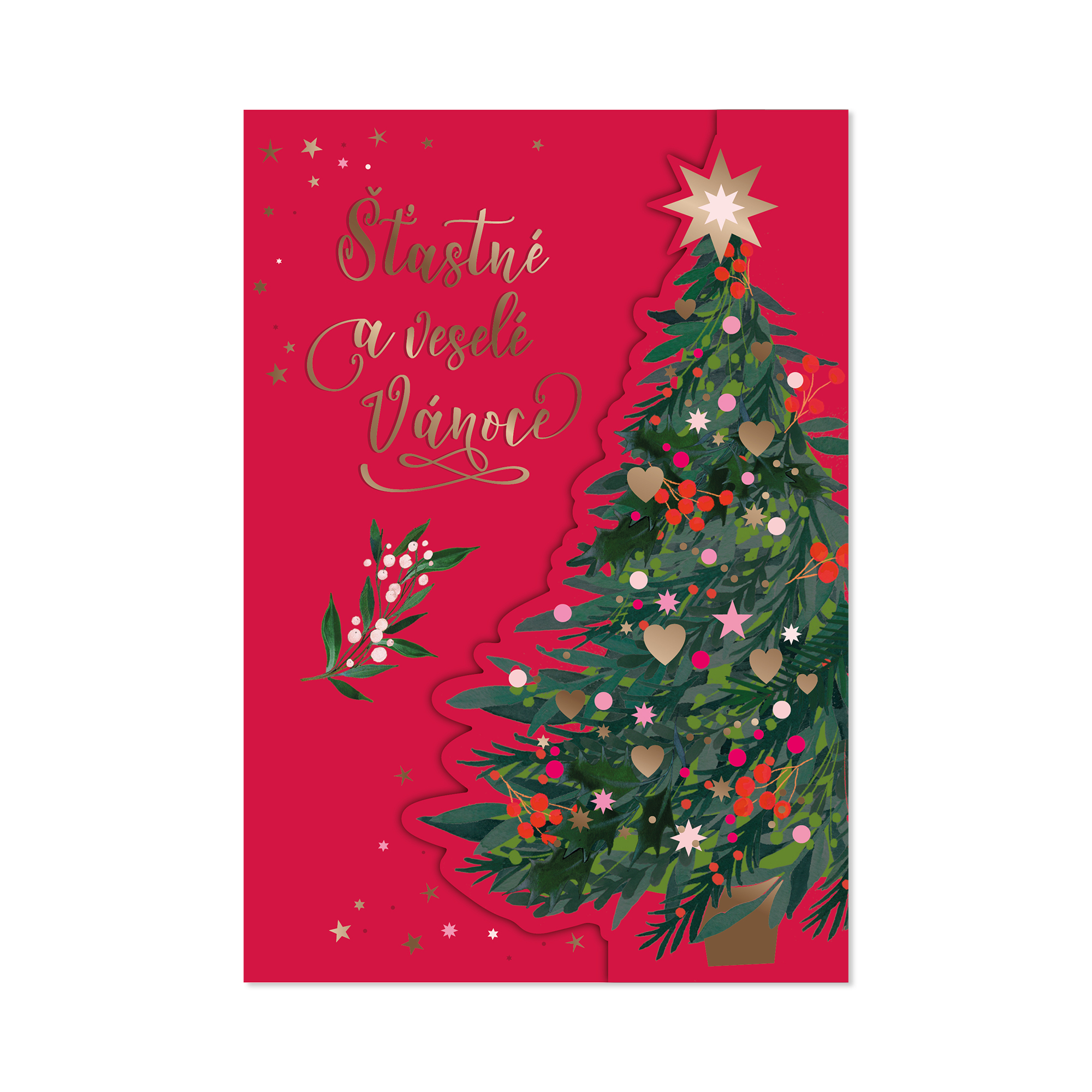 Odklápěcí vánoční přání - Ozdobený stromeček Albi