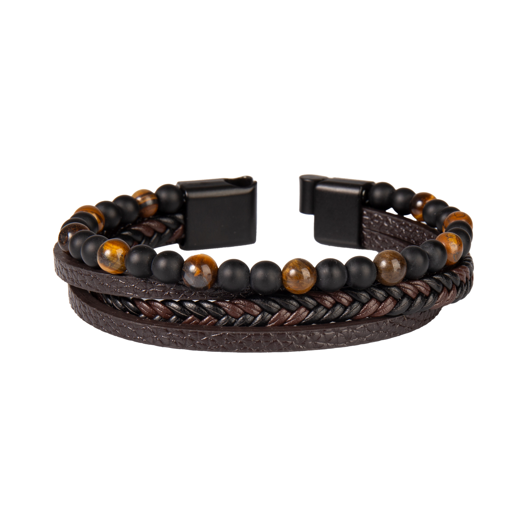 Pánský náramek - Hnědé korálky Albi