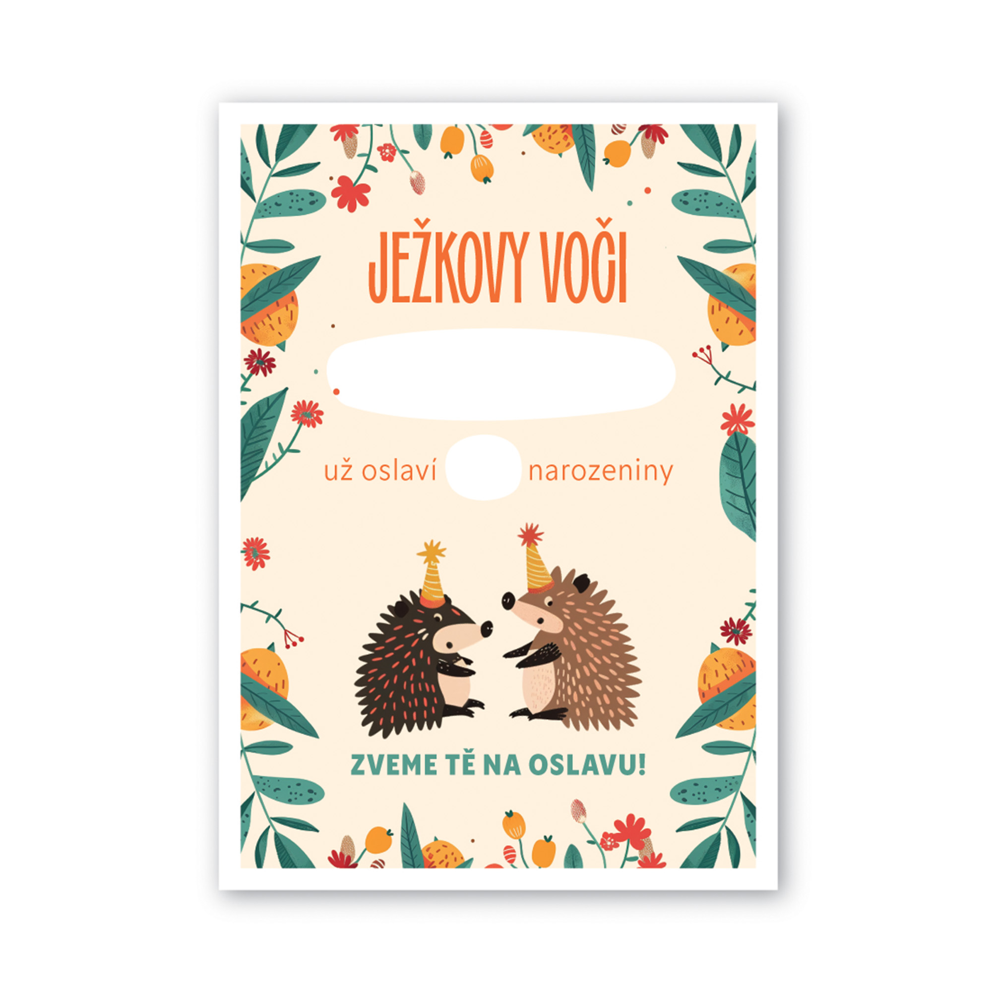 Pozvánky na oslavu Ježkovy voči 6 ks Albi