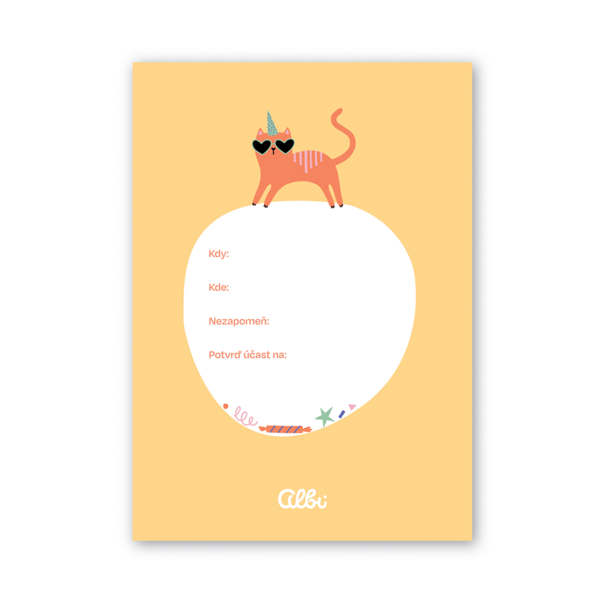 Pozvánky na oslavu Kočka 6 ks Albi - Obrázek 2