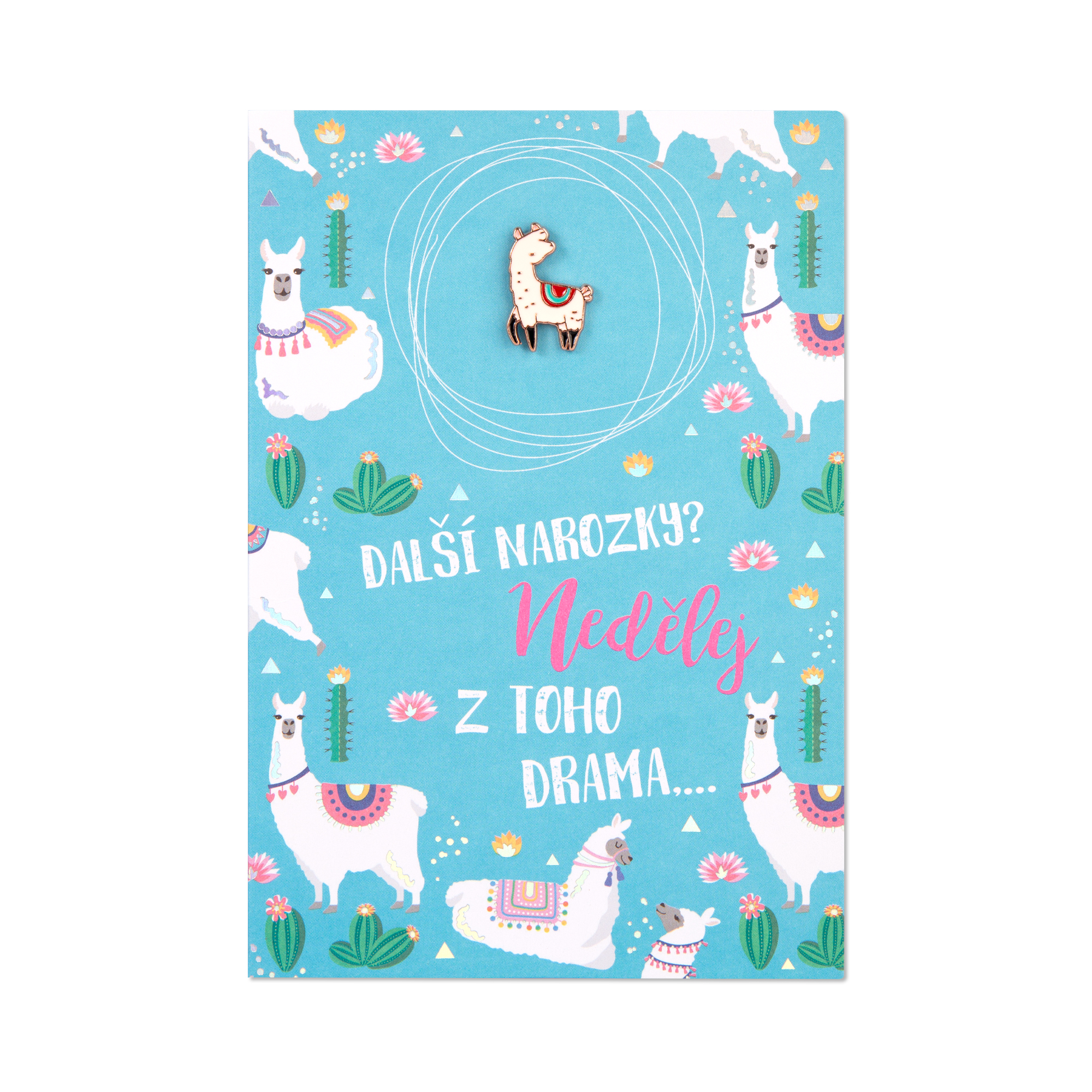 Přání s broží - Lama Albi