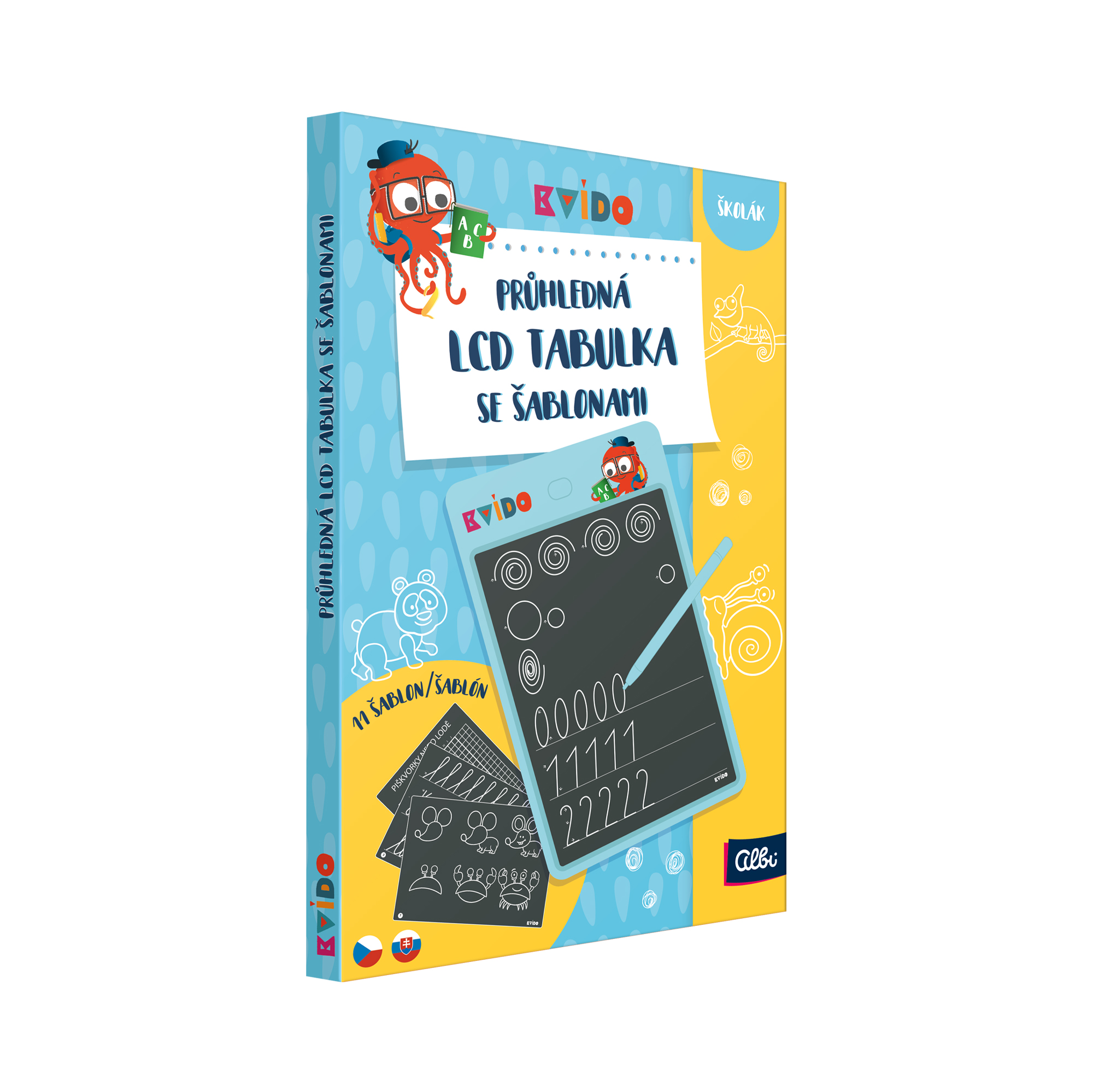 Průhledná LCD tabulka se šablonami - Kvído Albi