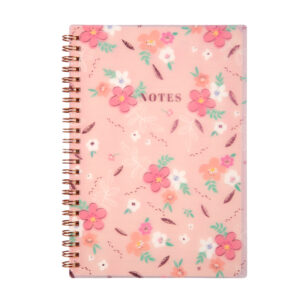 Růžový blok s květinami A5 Albi