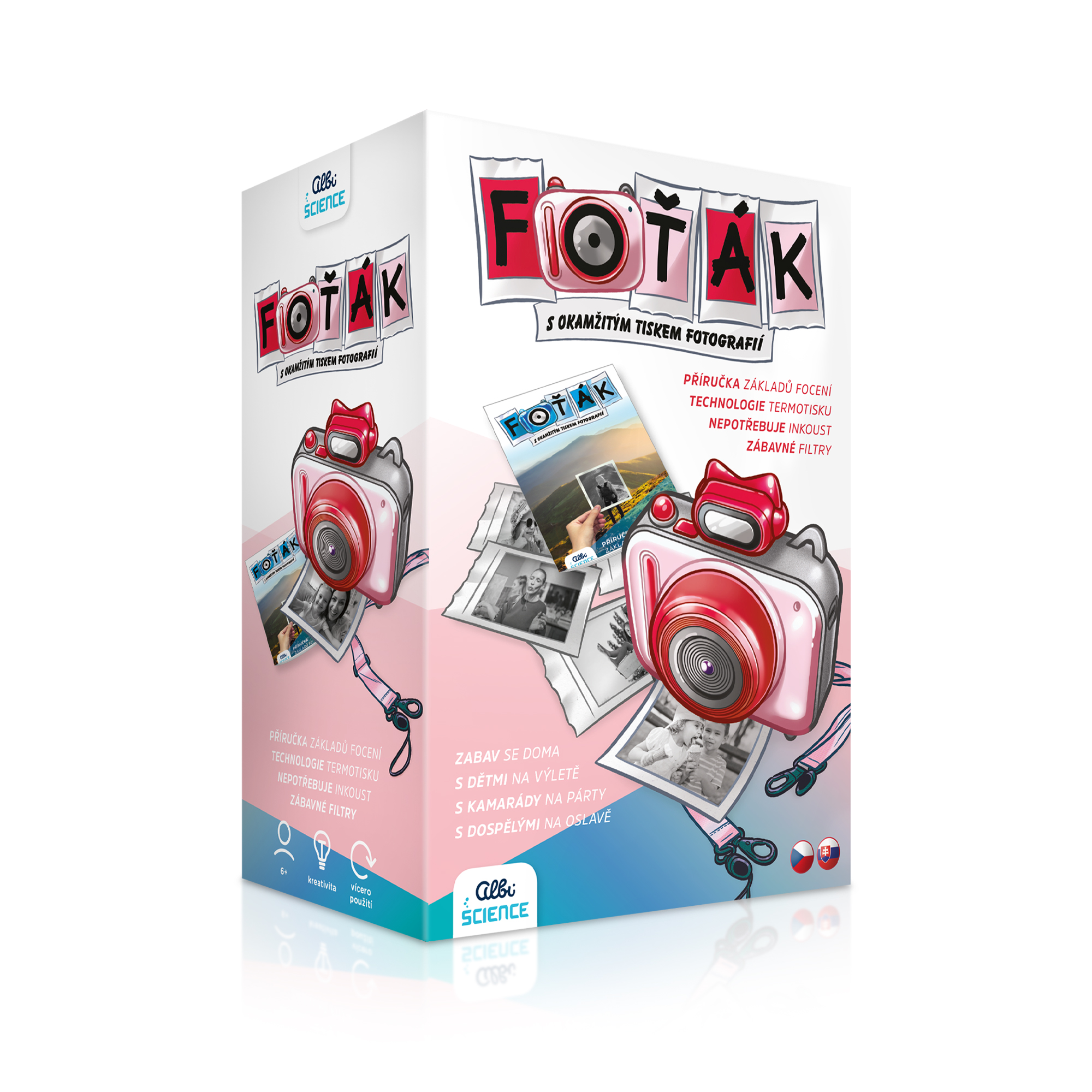 Růžový foťák s termotiskem Albi