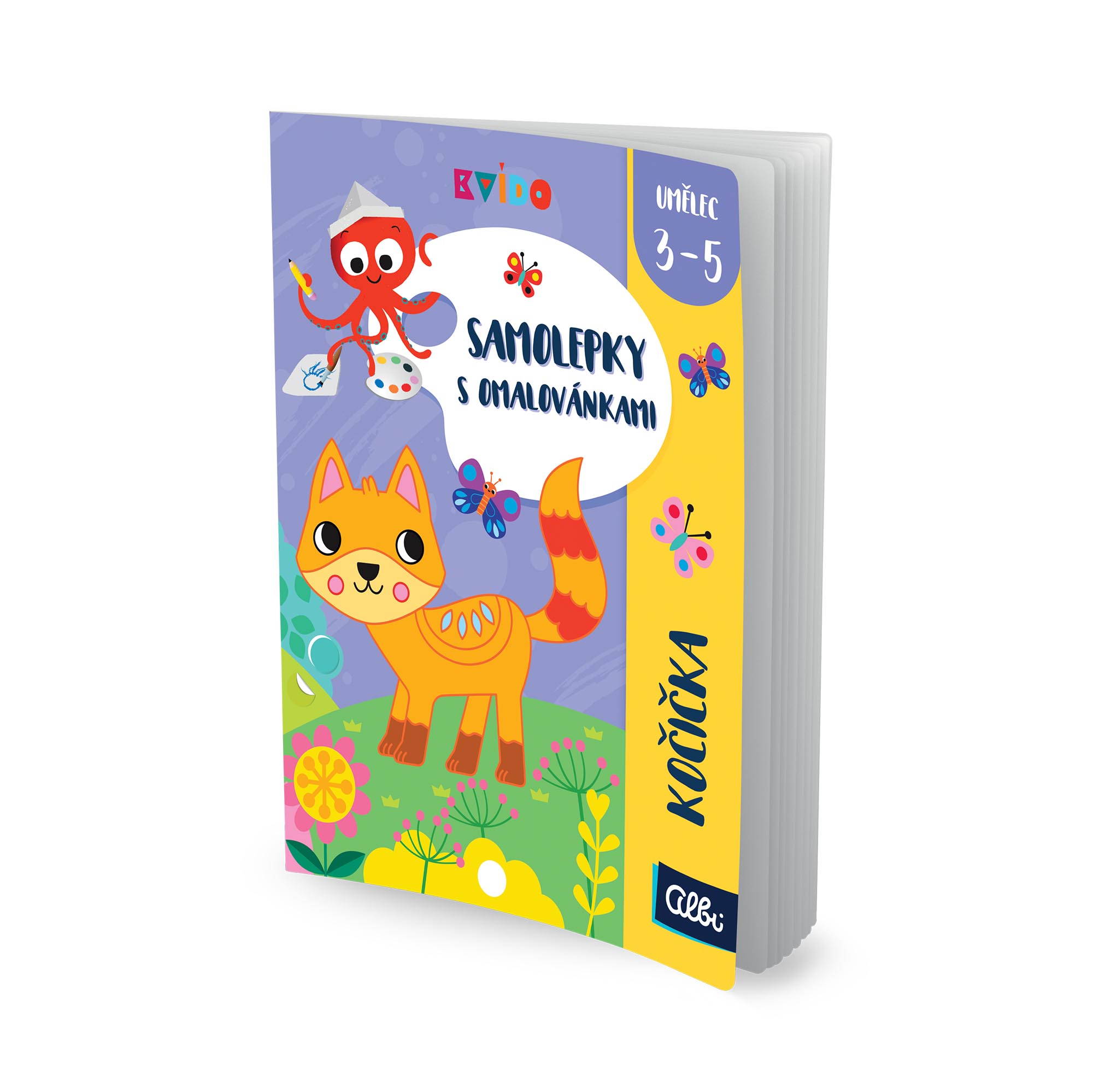 Samolepky s omalovánkami - Kočička Albi