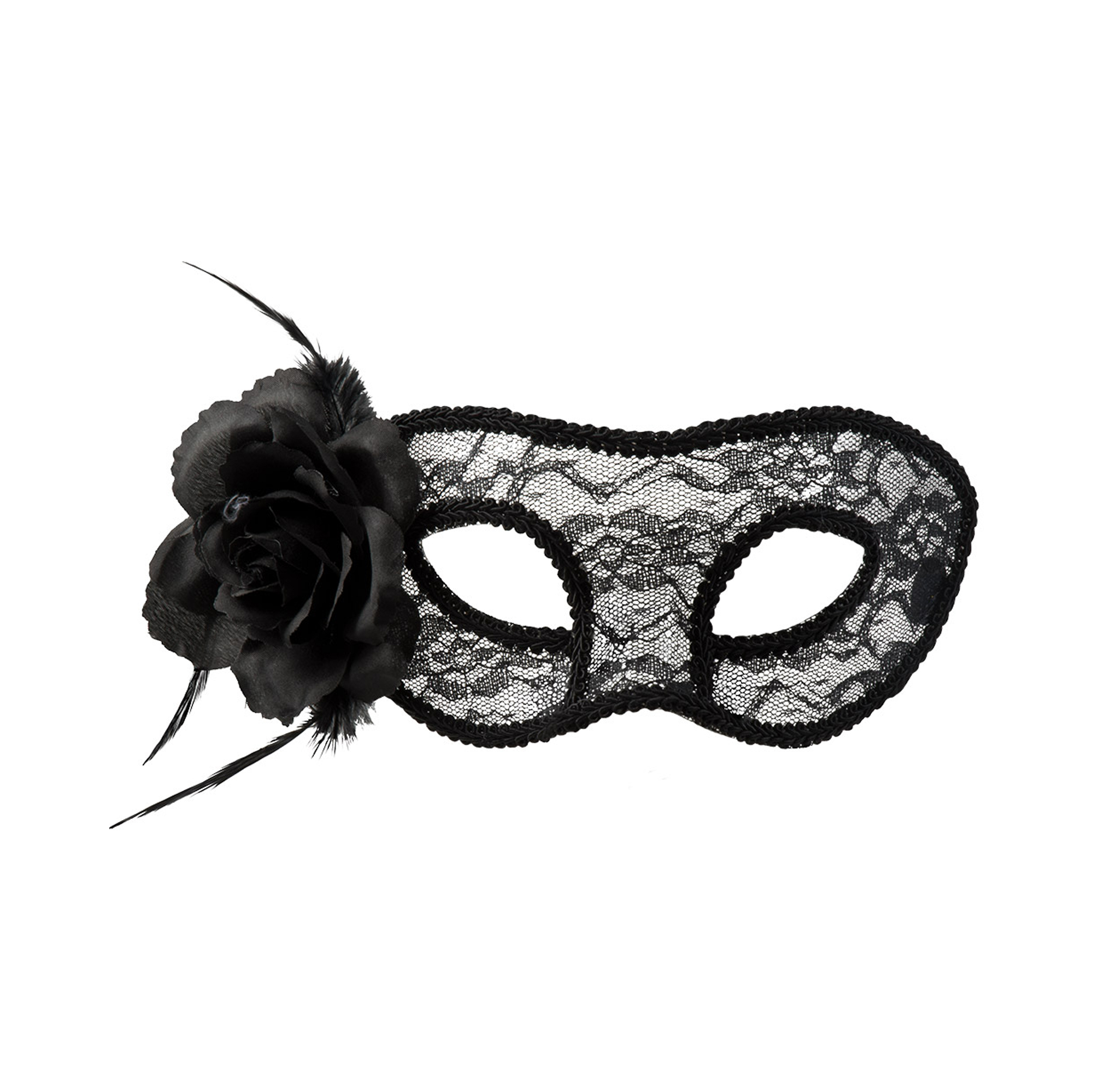 Škraboška černá s květinou Albi