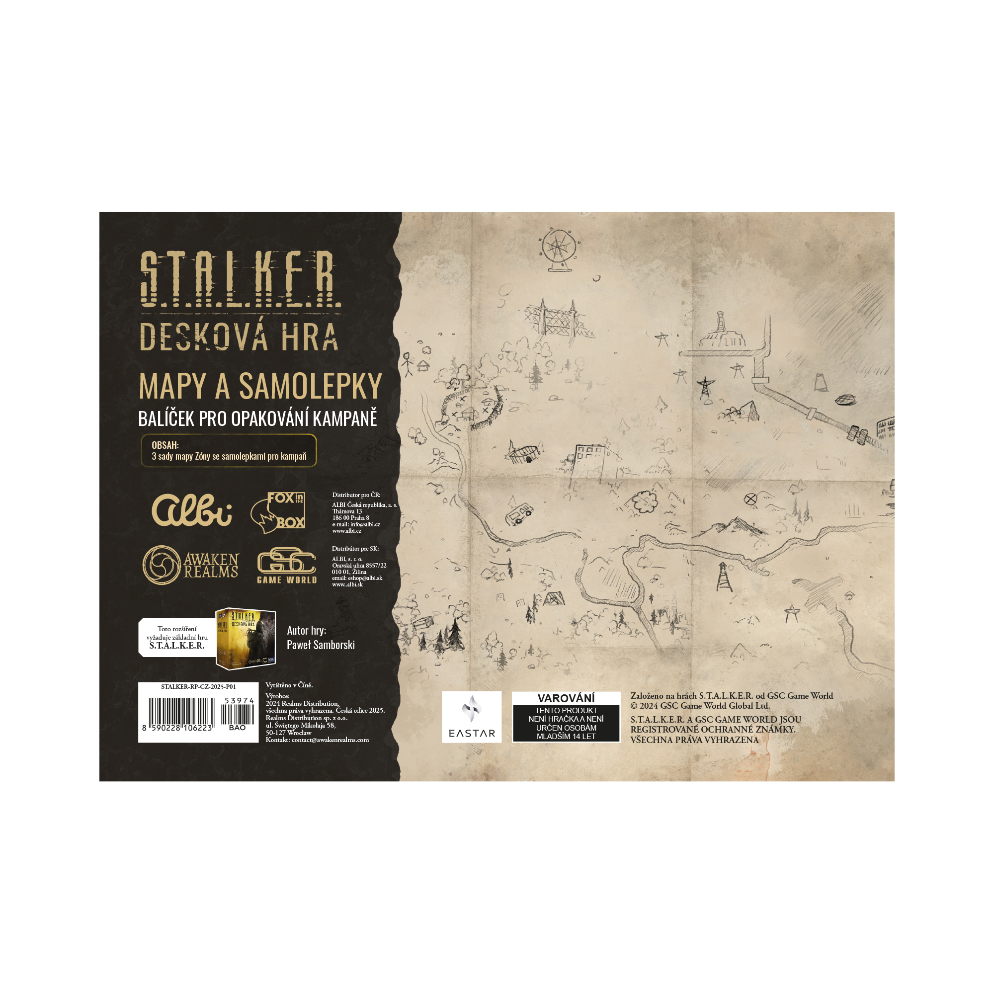 Stalker - Sada náhradních samolepek a map Albi