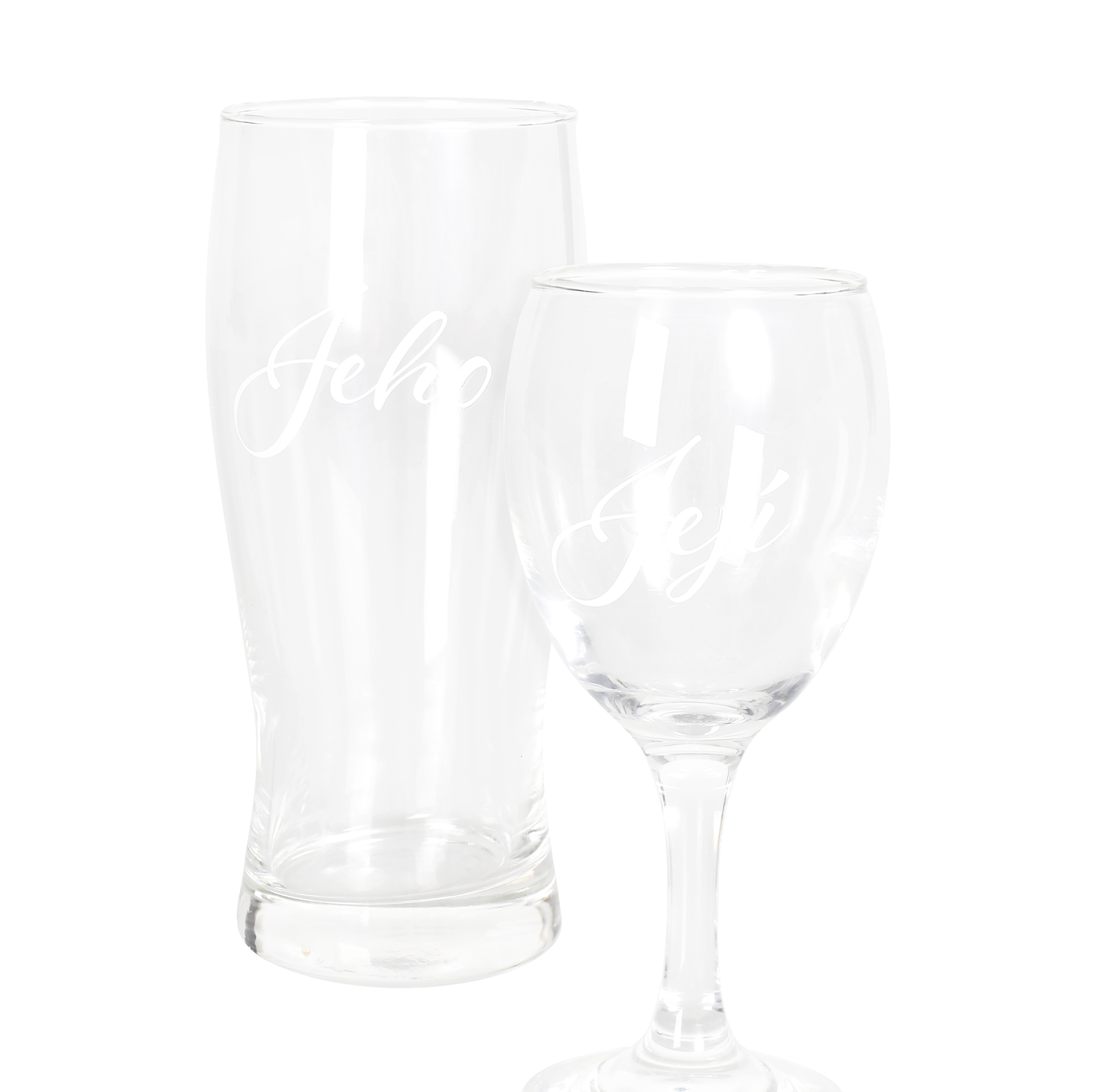 Svatební sada - Sklenička a půllitr Albi