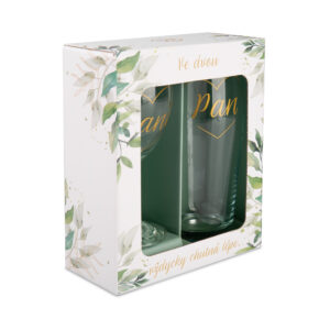 Svatební sada - Vinná sklenice a půllitr Albi