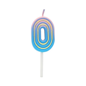 Svíčka dortová Neon růžovo-modrá číslo 0 Albi