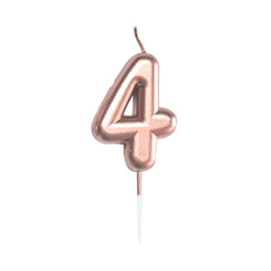 Svíčka dortová rose gold 5 cm číslo 4 Albi