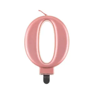 Svíčka dortová rose gold číslo 0 Albi
