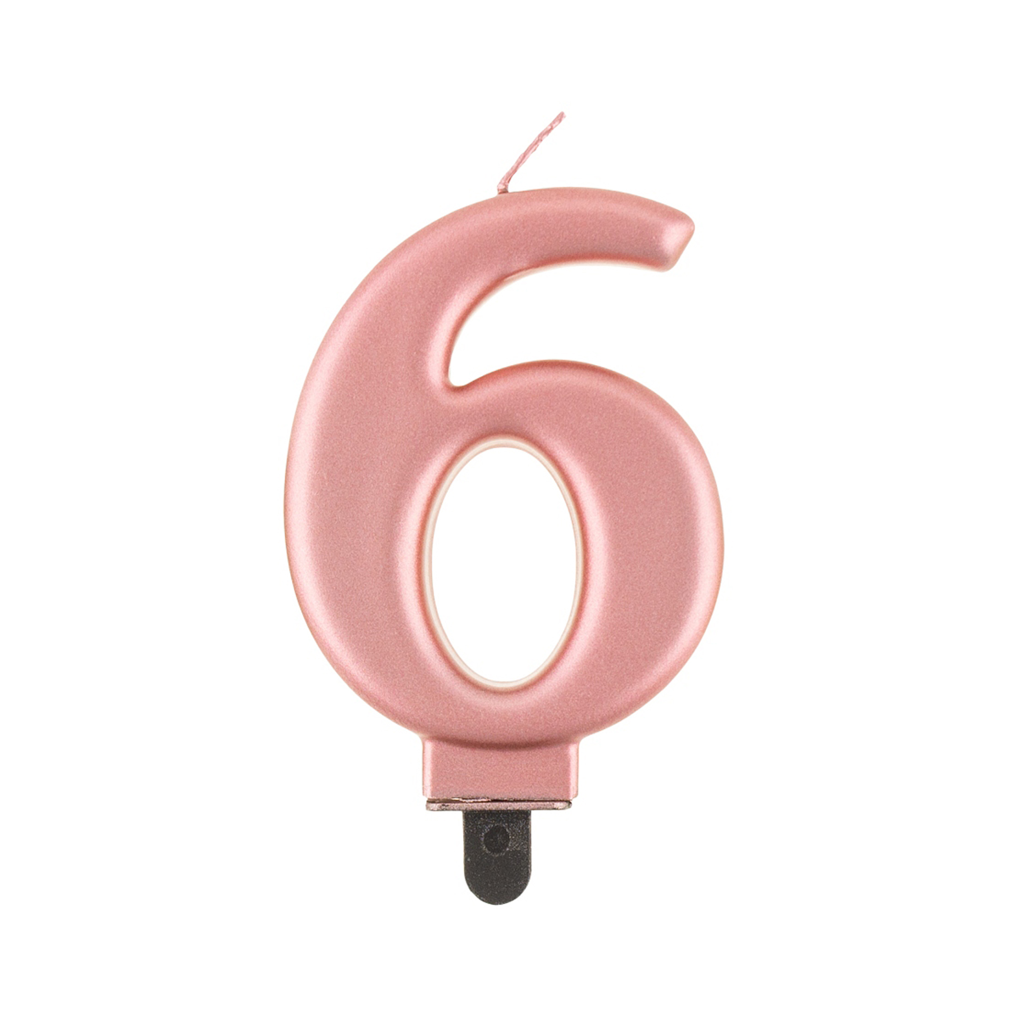 Svíčka dortová rose gold číslo 6 Albi
