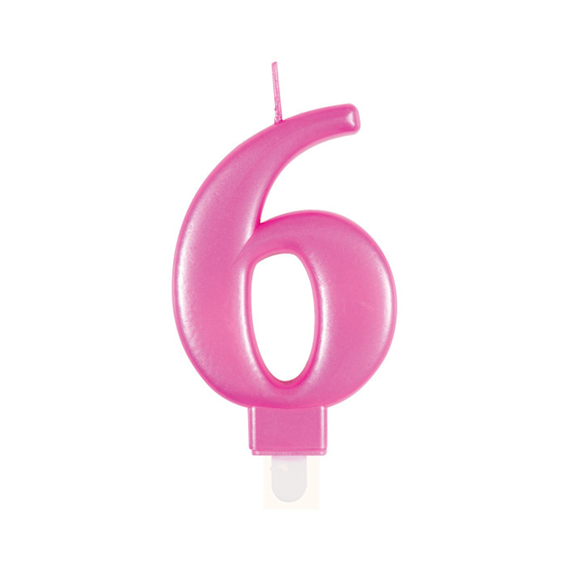 Svíčka dortová růžová číslo 6 Albi