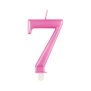 Svíčka dortová růžová číslo 7 Albi